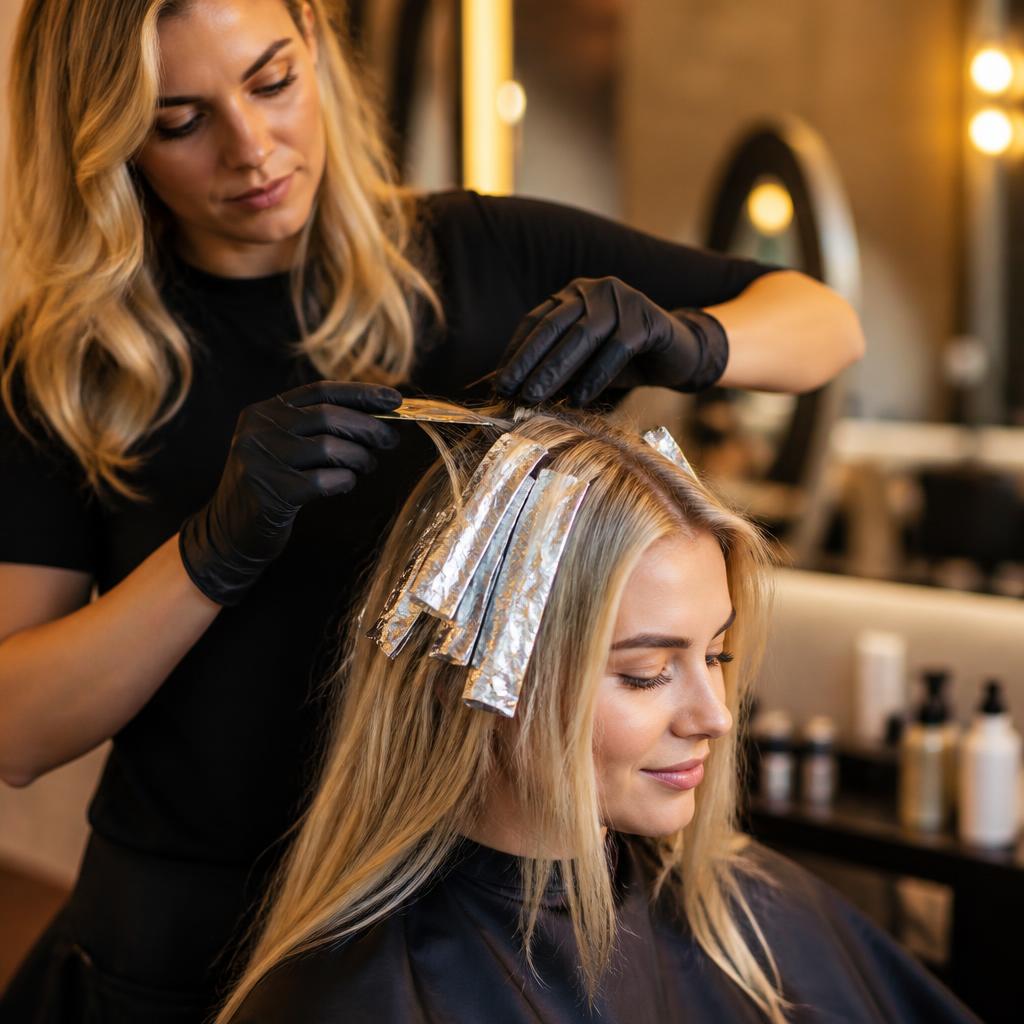 Foil highlights placed precisely at Rubio's Denver hair salon